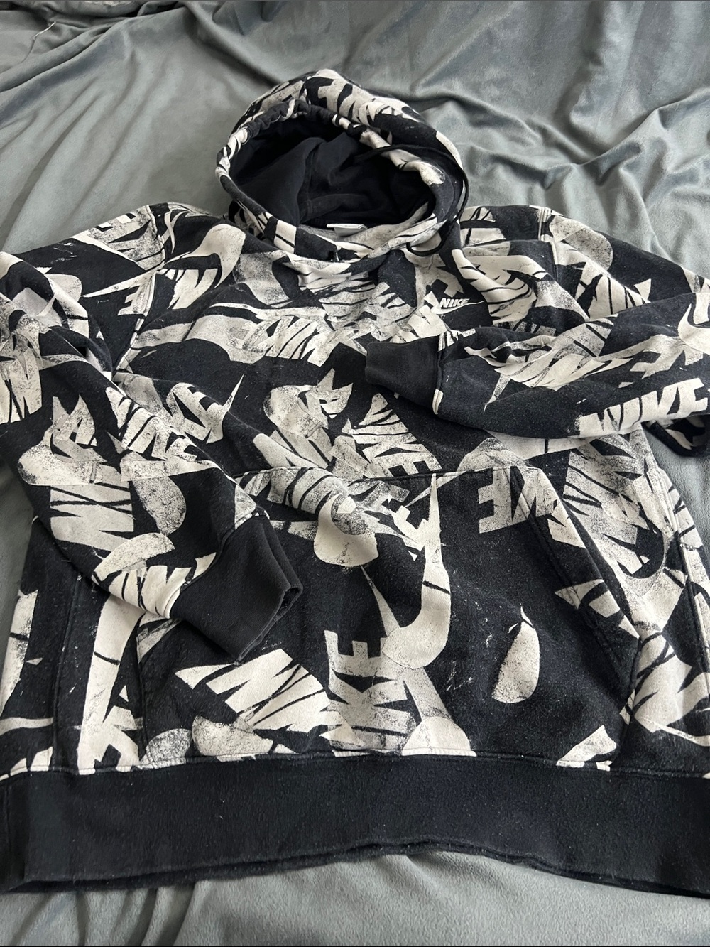 Nike Black and White Graphic Turtleneck Sweater